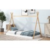 Okak Twin Triangle Tent Top Wooden Bed Frame,Modern Floor Bed for Toddlers/Kids Bedroom - 4 of 4