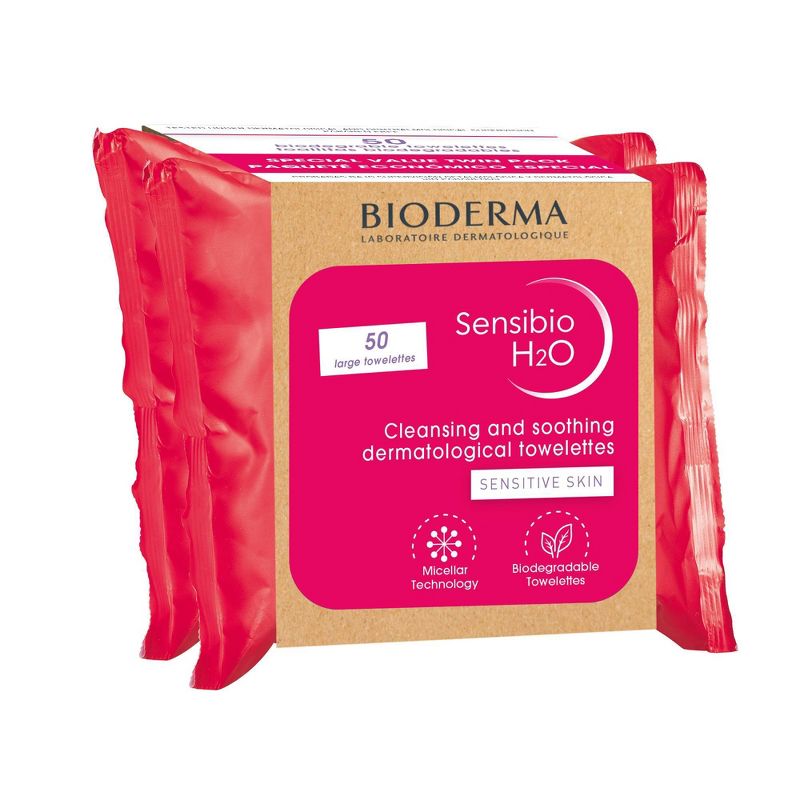 Bioderma Sensibio H2O Facial Cleansing Wipes - 25ct/2pk, 1 of 6