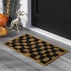 1'6"x2'6" Halloween Checkered Faux Coir Doormat Natural/Black - Hyde and EEK! Boutique™ - 2 of 4