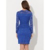 Allegra K Women's Elegant Lace Boat Neck Cocktail Bodycon Pencil Dress - 3 of 4