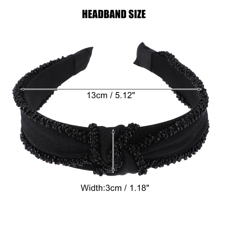 Unique Bargains Women's Bling Pearl Knotted Headband Accessories Hairband 1.18 Inch Wide 1 Pc, 4 of 7