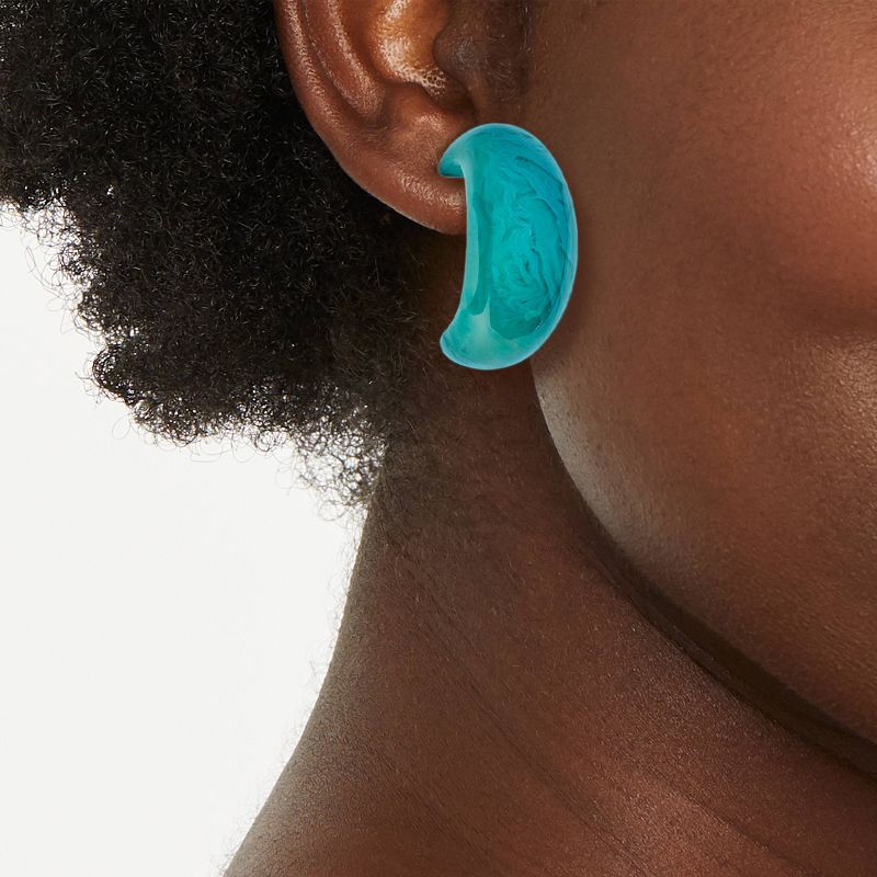 Marbleized Hoop Earrings - Universal Thread&#8482; Blue, 3 of 5