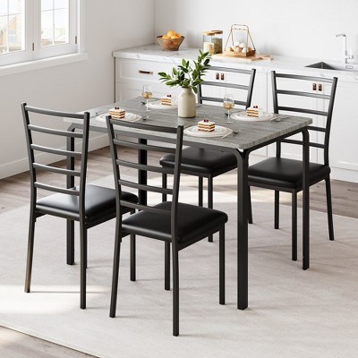 Dining Table for 4, Small Table and Chairs Set of 4, Dinette Set for4, Square Dinner Table Set, 5 Piece Kitchen & Dining Room Sets for Small Space