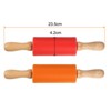 Unique Bargains Silicone Smooth Non-Stick Wooden Handle Kitchen Rolling Pin 2 Pcs - 2 of 4