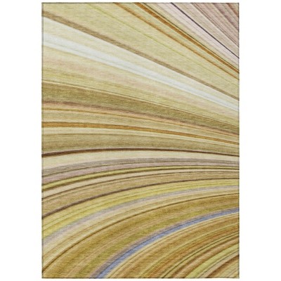 Beige Taupe And Ivory Abstract Washable Indoor Outdoor Area Rug