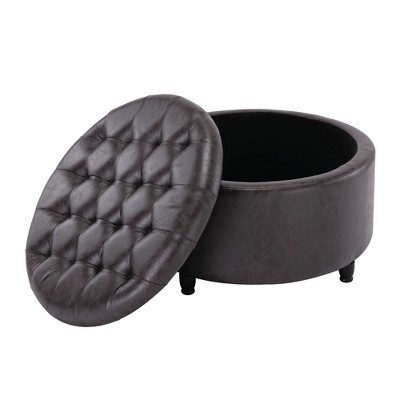 target round storage ottoman