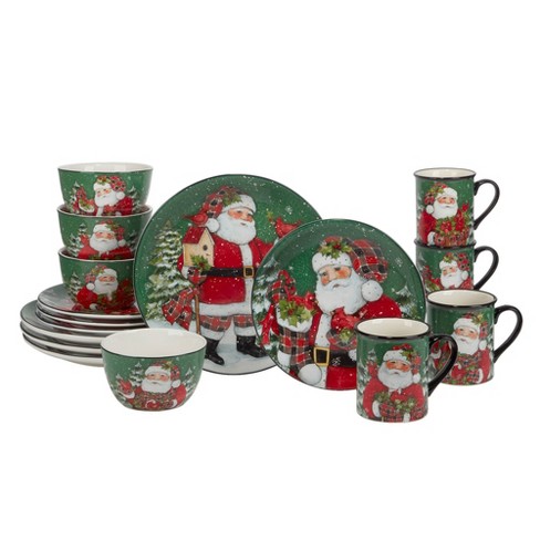 16pc Christmas Lodge Santa Dinnerware Set - Certified International : Target