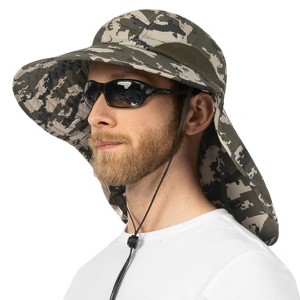 SUN CUBE Wide Brim Sun Hat with Neck Flap, UPF50+ Hiking Safari Fishing Hat for Womens, Sun Protection Beach Hat - 1 of 4