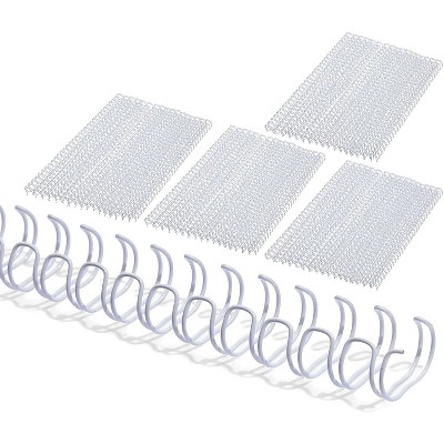 Stockroom Plus 100-Pack White Double Loop Wire Spiral Binding Coils Spines for 70 Sheets, 10.5"x3/8", 3:1 Pitch