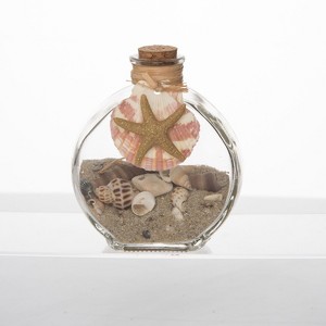 Beachcombers 4.3" GLS RND BTLE with SAND & GLD STARFISH - 1 of 1