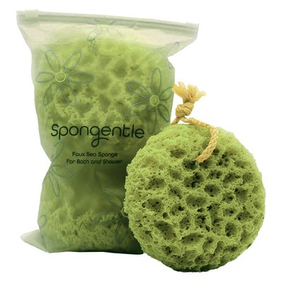 Spongentle Dual-Sided Body Sponge Loofah, Ultra Soft & Exfoliating for Gentle Daily Shower Use
