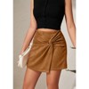 Women's Twist Knot Asymmetric Skort High Waist Mini Skirt With Shorts Yoga Active Wear - 3 of 4