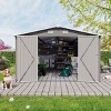 10x14 FT Outdoor Metal Backyard Storage Shed,Weatherproof Steel Garden Tool Shed,Storage Shed with 3 Lockable Doors and 4 Vents-Coolbibila - 3 of 4
