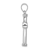 Black Bow Jewelry Men's 14k White Gold Hollow 3D Grooved Cross Pendant - 2 of 4
