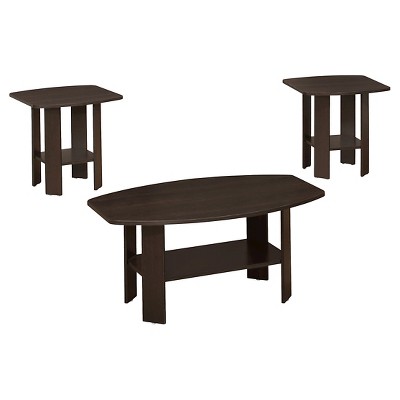 3pc Table Set Dark Cappuccino - EveryRoom