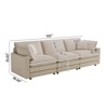 GDFStudio Jodie Corduroy Upholstered 103" Oversized Deep Seat  Sofa with Solid Wood Legs and 4 Pillows - 4 of 4