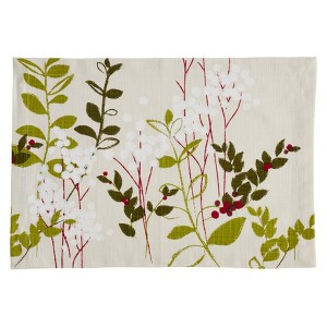 Saro Lifestyle Holiday Botanical Placemat, 14"x20" Oblong, Natural (Set of 4) - 1 of 4