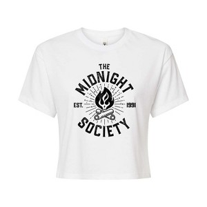 Women's - Are You Afraid of the Dark - Midnight Society Est. 1991 Cropped Graphic T-Shirt - 1 of 4
