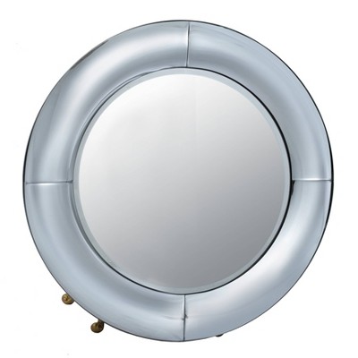 Silver Curved Wall Mirror Clear - A&B Home