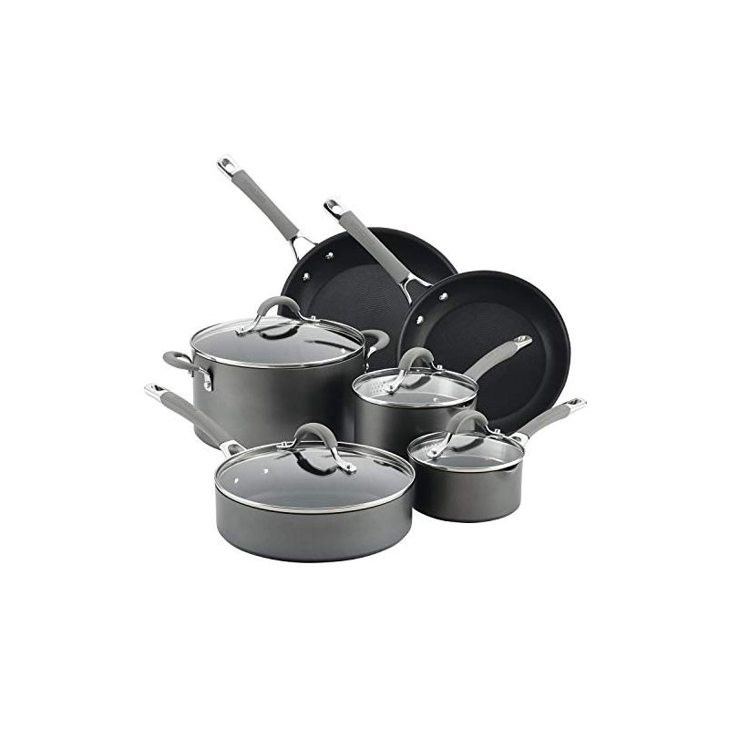 Circulon Elementum Hard Anodized Nonstick Cookware Pots and Pans Set, 10 Piece, Oyster Gray, 1 of 9