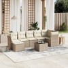 vidaXL Garden Sofa Set Beige Poly Rattan Standard Modular - 2 of 4