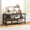 Tangkula Industrial TV Stand Media Entertainment Center with 2-tier Open Storage Shelves & Metal Frame TV Cabinet for TVs up - 3 of 4
