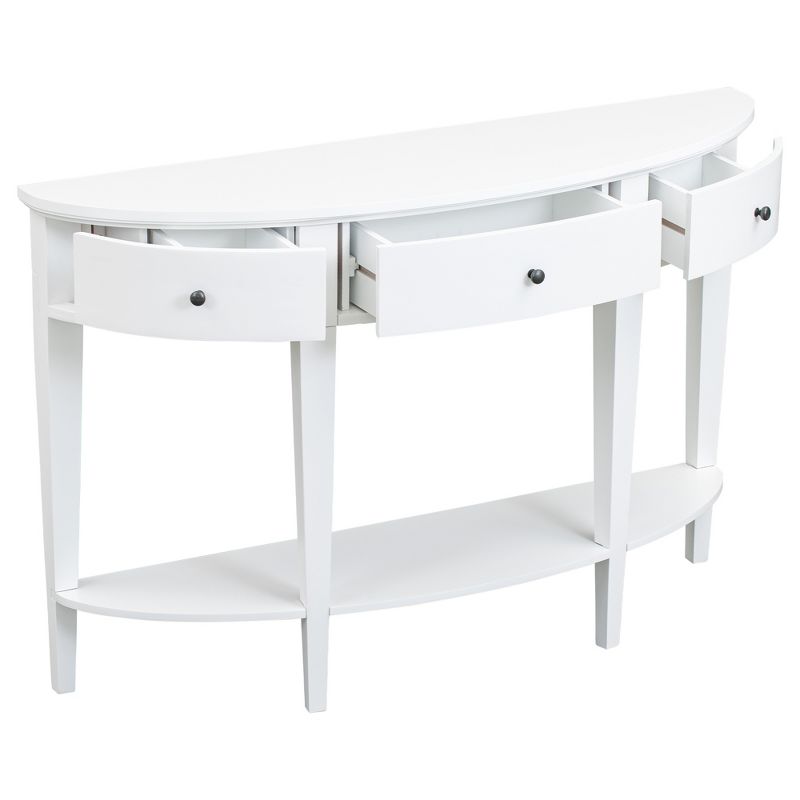 Modern Curved Console Table Sofa Table with 3 Drawers and 1 Shelf-ModernLuxe, 4 of 11