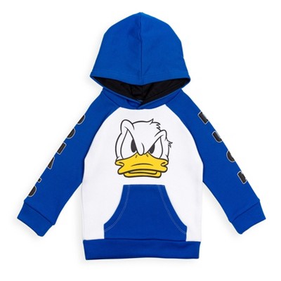 Disney Mickey Mouse Donald Duck Fleece Hoodie Blue / White 