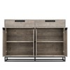 Homhougo Sideboard Buffet Cabinet, 55" Large Kitchen Accent Modern Storage Cabinet with 2 Drawers and 4 Doors, Coffee Bar Buffet Table Gray - 3 of 4