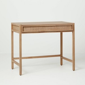 Wood & Cane Transitional Writing Desk - Hearth & Hand™ with Magnolia - 1 of 4