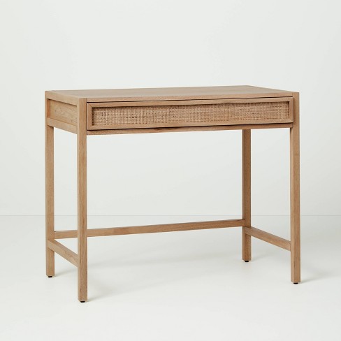 Grooved Wood Square Accent Side Table With Drawer - Natural - Hearth &  Hand™ With Magnolia : Target