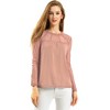 INSPIRE CHIC Women's Elegant Lace Sleeve Scalloped Trim Summer Casual Chiffon Blouse - 3 of 4