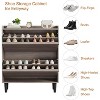 Shoe Cabinet with Flip Drawers, Wooden Shoe Organizer Cabinet with Adjustable Shelf for Entryway - 2 of 4