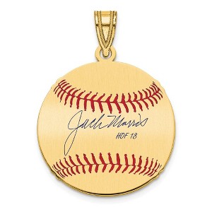 Black Bow Jewelry 14K Gold Plated Jack Morris Signature SM Enamel Baseball Pendant - 1 of 4