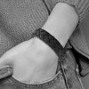 Black Bow Jewelry 18mm Stainless Steel & Black Leather Woven Bracelet, 8.5 Inch - 3 of 4