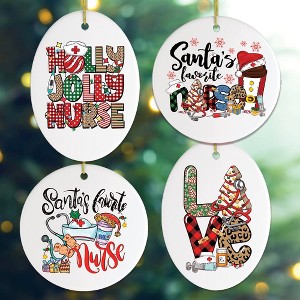 4pc Santa's Favorite Nurse Christmas Ornament Bundle Set of Four| OrnamentallyYou - 1 of 4