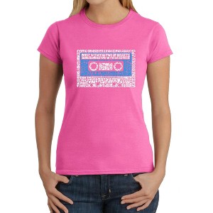 LA Pop Art Women's Word Art T-Shirt - 80s One Hit Wonders - 1 of 4