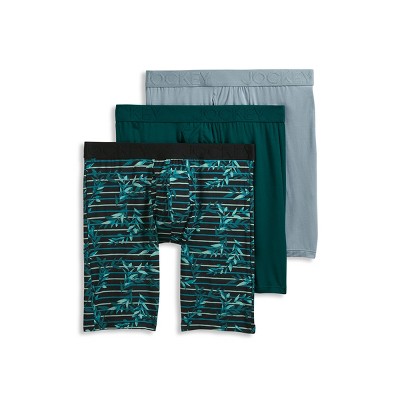 Jockey Men's Active Ultra Soft Modal 9" Long Leg Boxer Brief - 3 Pack