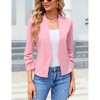 Women's 2025 3/4 Sleeve Blazers Casual Open Front Cardigan Shrugs Ruched Sleeve Office Work Cropped Blazer Jacket - 2 of 4