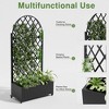 Dovelina Floor Planters Mobile Metal Planter Box, Trellis for Climbing Plants, Drainage Holes and wheels - 3 of 4