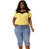 Agnes Orinda Women's Plus Size Mid-Rise Curvy Skinny Stretch Denim Jean Capri - 4 of 4