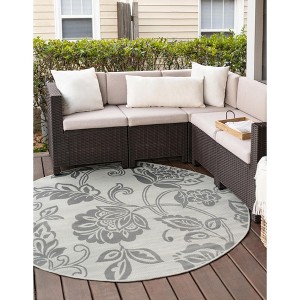 Unique Loom    Outdoor Botanical Floral Area Rug - 1 of 4