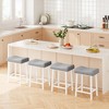 24" Counter Height Bar Stools Set for Kitchen Island Counter, Bonded Leather Stools with 2.4" Thick Saddle Seats for Dining Room - 2 of 4