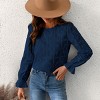 Women's Long Sleeve Embroidered Floral Eyelet Blouse Shirt - Cupshe - 3 of 4