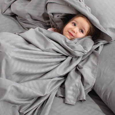 King Gray and Silver Striped Microfiber Sheet Set