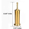 Home Mart Goods Stainless Steel Gold Toilet Brush Set with Holder - 15" Tall - 2 of 4