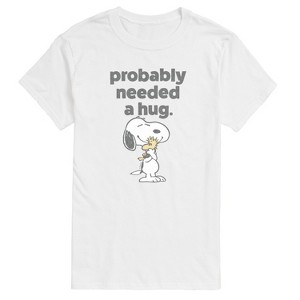 Men's - Peanuts - Snoopy Woodstock Need Hug Short Sleeve Graphic T-Shirt - 1 of 4