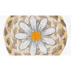 Earth Rugs Flower Coaster – Daisy Print Farmhouse Accent 5"x5" Square - 2 of 3