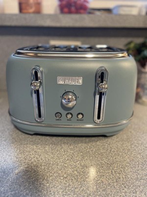  Haden 75026 Highclere Innovative 4 Slice Retro Vintage  Countertop Wide Slot Toaster Kitchen Appliance with Self Centering  Function, Pool Blue: Home & Kitchen