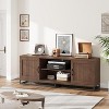 Farmhouse TV Stand, Entertainment Center with 2-Tier Adjustable Shelves and Metal Leg - 4 of 4
